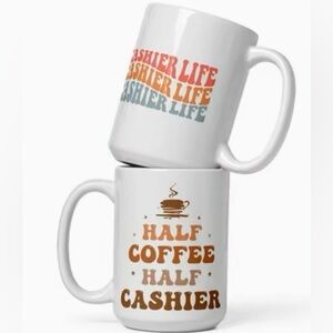 Cashier coffee mug, cashier life cup, coworker gift, ceramic mug